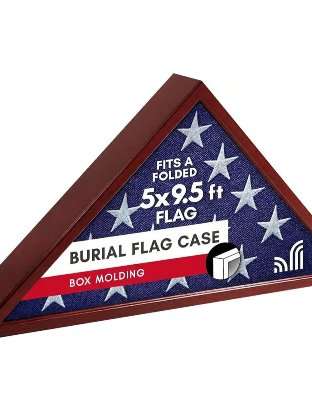 Large Flag Display Case - Fits Folded 5x9.5' Burial Flags - Silhouette Collectio
